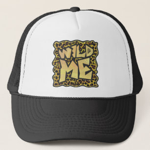 Wild me Leopard Brown and Yellow Print Trucker Pet