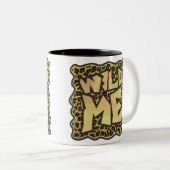 Wild me Leopard Brown and Yellow Print Tweekleurige Koffiemok (Voorkant rechts)