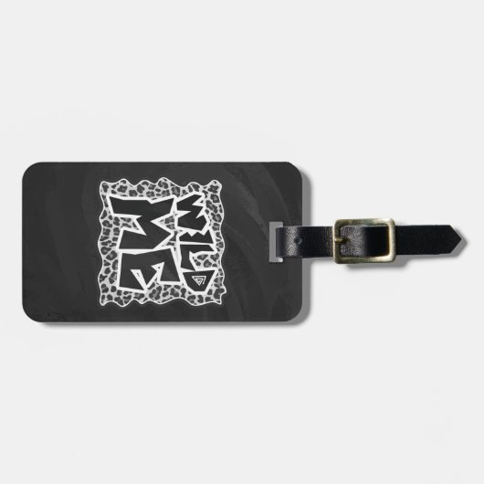 Wild Me Leopard White en Black Bagagelabel (Voorkant horizontaal)