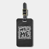 Wild Me Leopard White en Black Bagagelabel (Voorkant verticaal)
