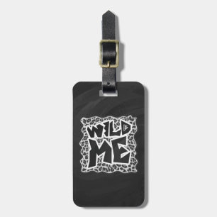 Wild Me Leopard White en Black Bagagelabel