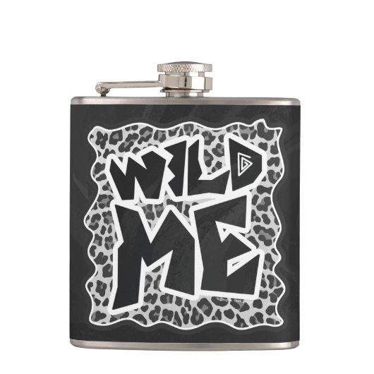 Wild Me Leopard White en Black Heupfles (Voorkant)