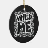 Wild Me Leopard White en Black Keramisch Ornament (Rechts)