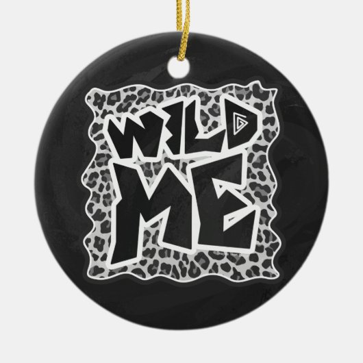 Wild Me Leopard White en Black Keramisch Ornament (Voorkant)