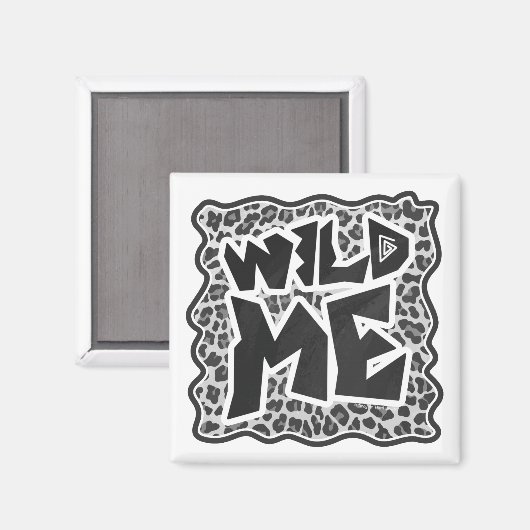 Wild Me Leopard White en Black Magneet (Voorkant / Achterkant)