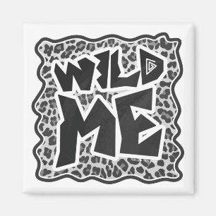 Wild Me Leopard White en Black Magneet