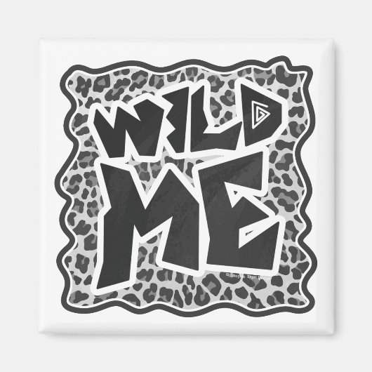 Wild Me Leopard White en Black Magneet (Voorkant)