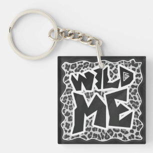 Wild Me Leopard White en Black Sleutelhanger