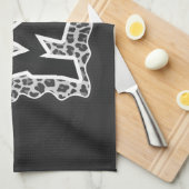 Wild Me Leopard White en Black Theedoek (Quarter Fold)