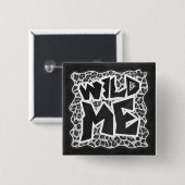 Wild Me Leopard White en Black Vierkante Button 5,1 Cm (Voorkant /achterkant)