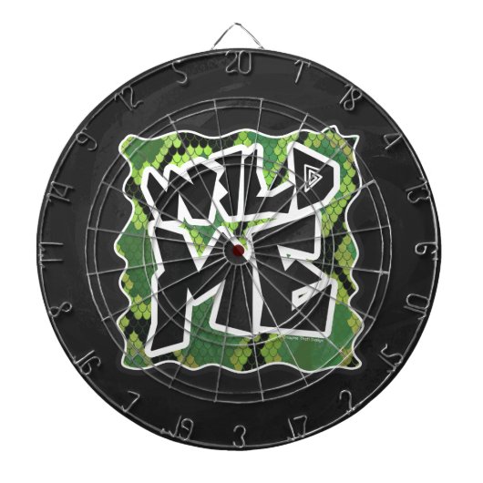 Wild me Snake Black en Green Print Dartbord (Voorkant)