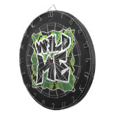 Wild me Snake Black en Green Print Dartbord (Voorkant Rechts)