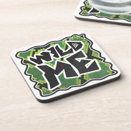 Wild me Snake Black en Green Print Drankjes Onderzetter (Linkerzijde)