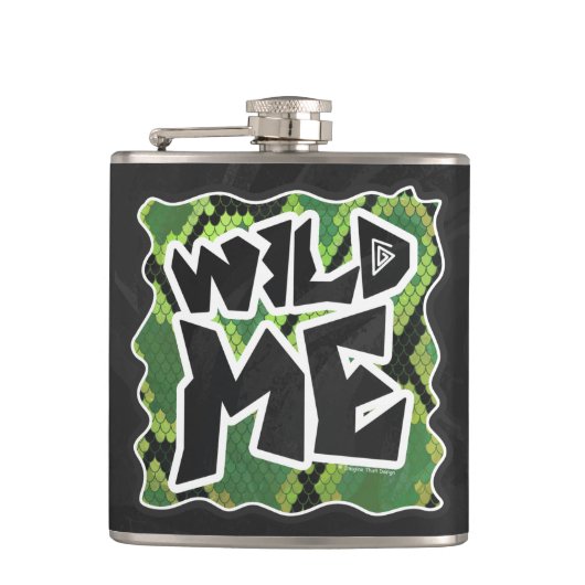 Wild me Snake Black en Green Print Heupfles (Voorkant)