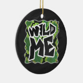 Wild me Snake Black en Green Print Keramisch Ornament (Rechts)