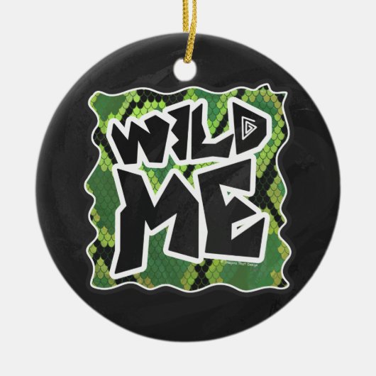 Wild me Snake Black en Green Print Keramisch Ornament (Voorkant)