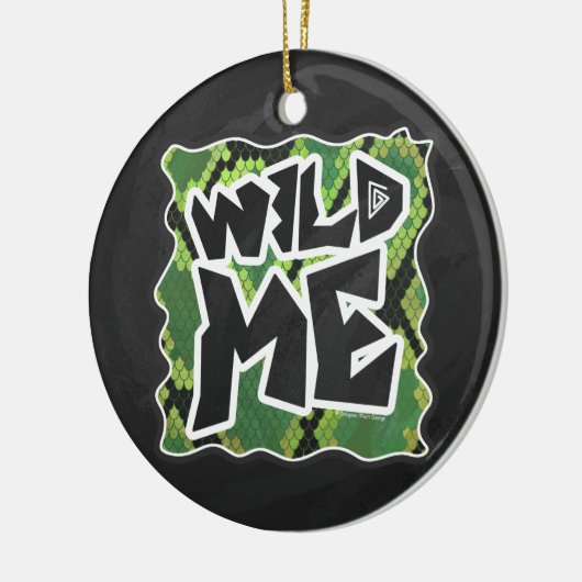 Wild me Snake Black en Green Print Keramisch Ornament (Links)