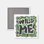 Wild me Snake Black en Green Print Magneet (Voorkant / Achterkant)