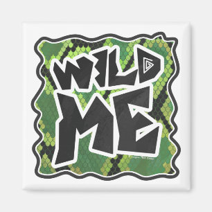 Wild me Snake Black en Green Print Magneet