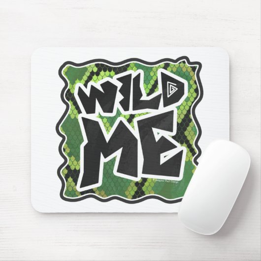 Wild me Snake Black en Green Print Muismat (Met muis)