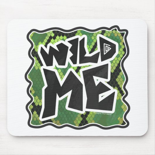 Wild me Snake Black en Green Print Muismat (Voorkant)