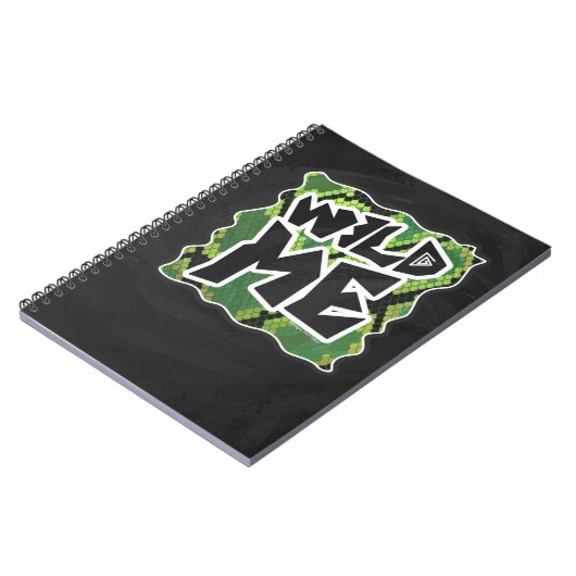 Wild me Snake Black en Green Print Notitieboek (Linkerzijde)