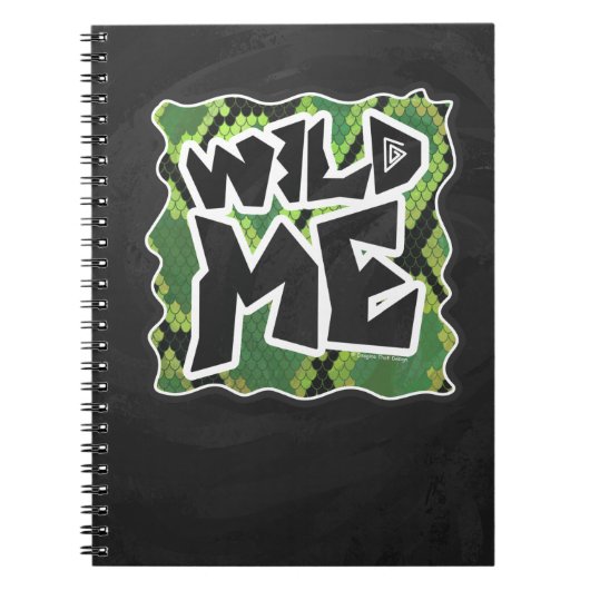 Wild me Snake Black en Green Print Notitieboek (Voorkant)