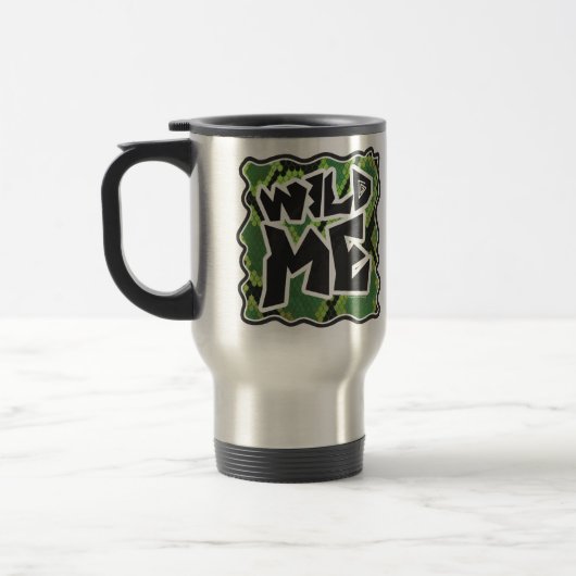 Wild me Snake Black en Green Print Reisbeker (Links)