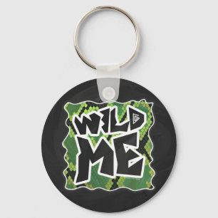 Wild me Snake Black en Green Print Sleutelhanger