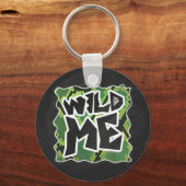 Wild me Snake Black en Green Print Sleutelhanger (Voorkant)