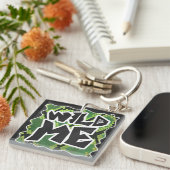 Wild me Snake Black en Green Print Sleutelhanger (Voorkant Rechts)
