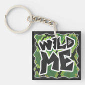 Wild me Snake Black en Green Print Sleutelhanger (voorkant)