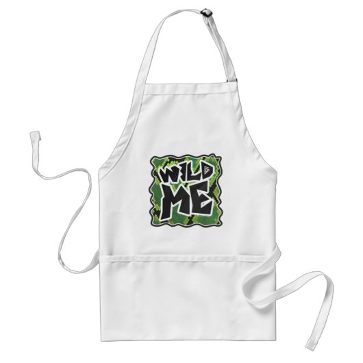 Wild me Snake Black en Green Print Standaard Schort (Voorkant)