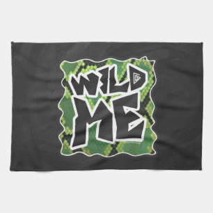 Wild me Snake Black en Green Print Theedoek