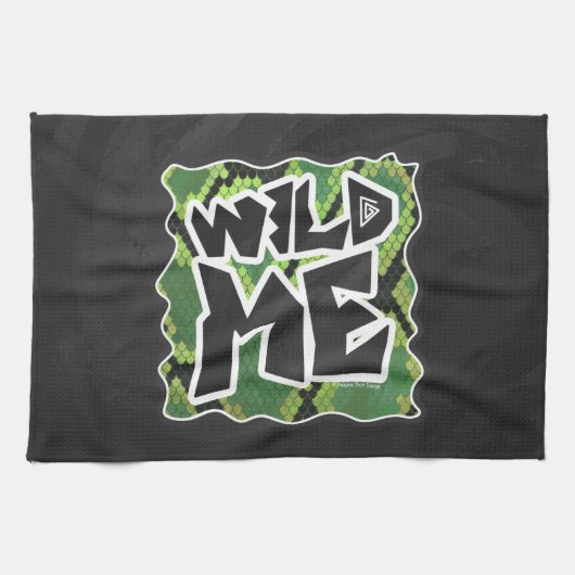 Wild me Snake Black en Green Print Theedoek (Horizontaal)