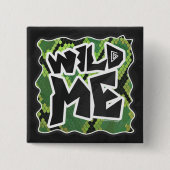 Wild me Snake Black en Green Print Vierkante Button 5,1 Cm (Voorkant)