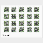 Wild me Snake Black en Green Print Vierkante Sticker (Vel)