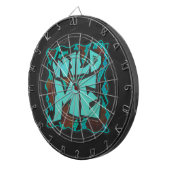 Wild me Snake Brown en Blauwgroen print Dartbord (Voorkant Rechts)
