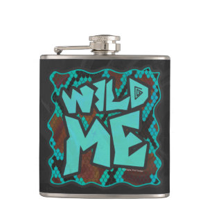 Wild me Snake Brown en Blauwgroen print Heupfles