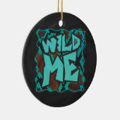 Wild me Snake Brown en Blauwgroen print Keramisch Ornament (Rechts)