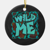 Wild me Snake Brown en Blauwgroen print Keramisch Ornament (Voorkant)