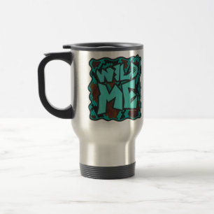 Wild me Snake Brown en Blauwgroen print Reisbeker
