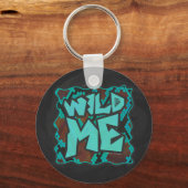 Wild me Snake Brown en Blauwgroen print Sleutelhanger (Voorkant)