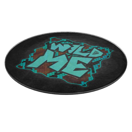 Wild me Snake Brown en Blauwgroen print Snijplank (Hoek)