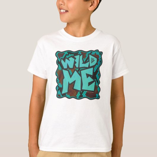 Wild me Snake Brown en Blauwgroen print T-shirt (Voorkant)