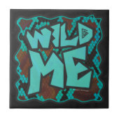 Wild me Snake Brown en Blauwgroen print Tegeltje (Voorkant)