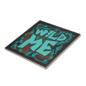 Wild me Snake Brown en Blauwgroen print Tegeltje (Zijkant)