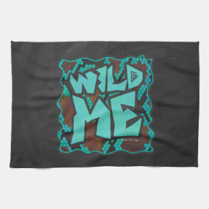 Wild me Snake Brown en Blauwgroen print Theedoek