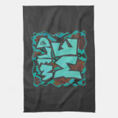 Wild me Snake Brown en Blauwgroen print Theedoek (Verticaal)