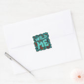 Wild me Snake Brown en Blauwgroen print Vierkante Sticker (Envelop)